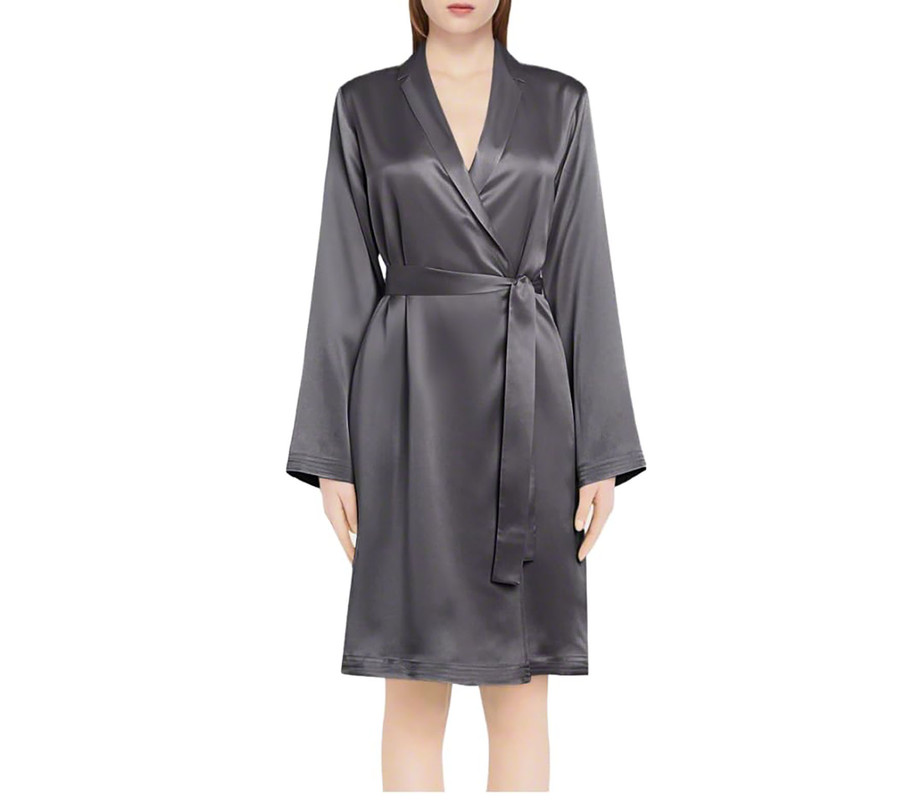 Satin Robes Bathrobe Gown Nightgown Sleepwear Lingerie Solid Robe Night Dresses - Picture 21 of 63