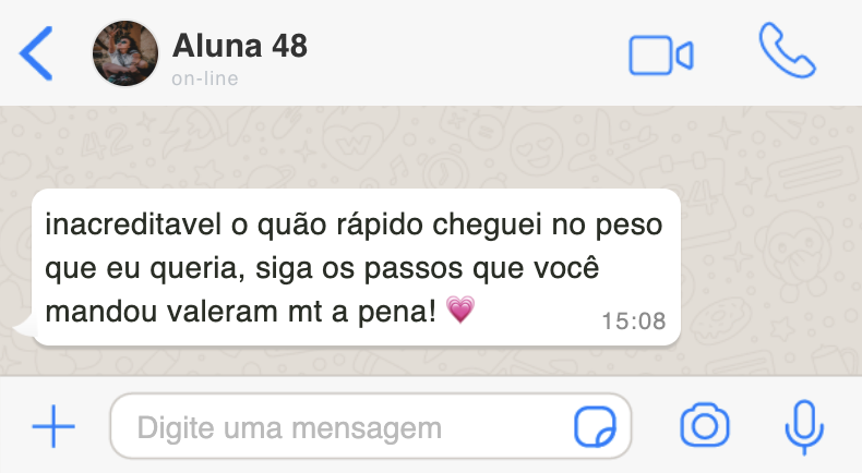 Print de feedback de aluna 1