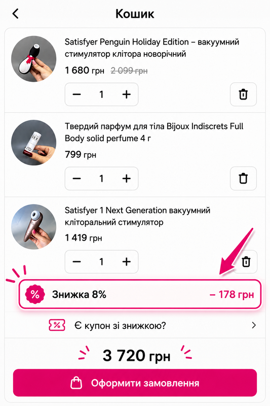 Відображення дисконту в кошику