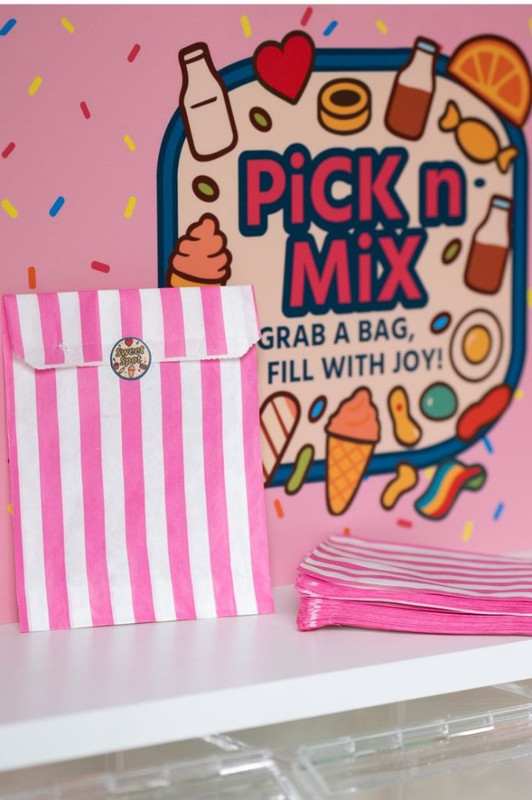 Our branded candy bags ready for your guests