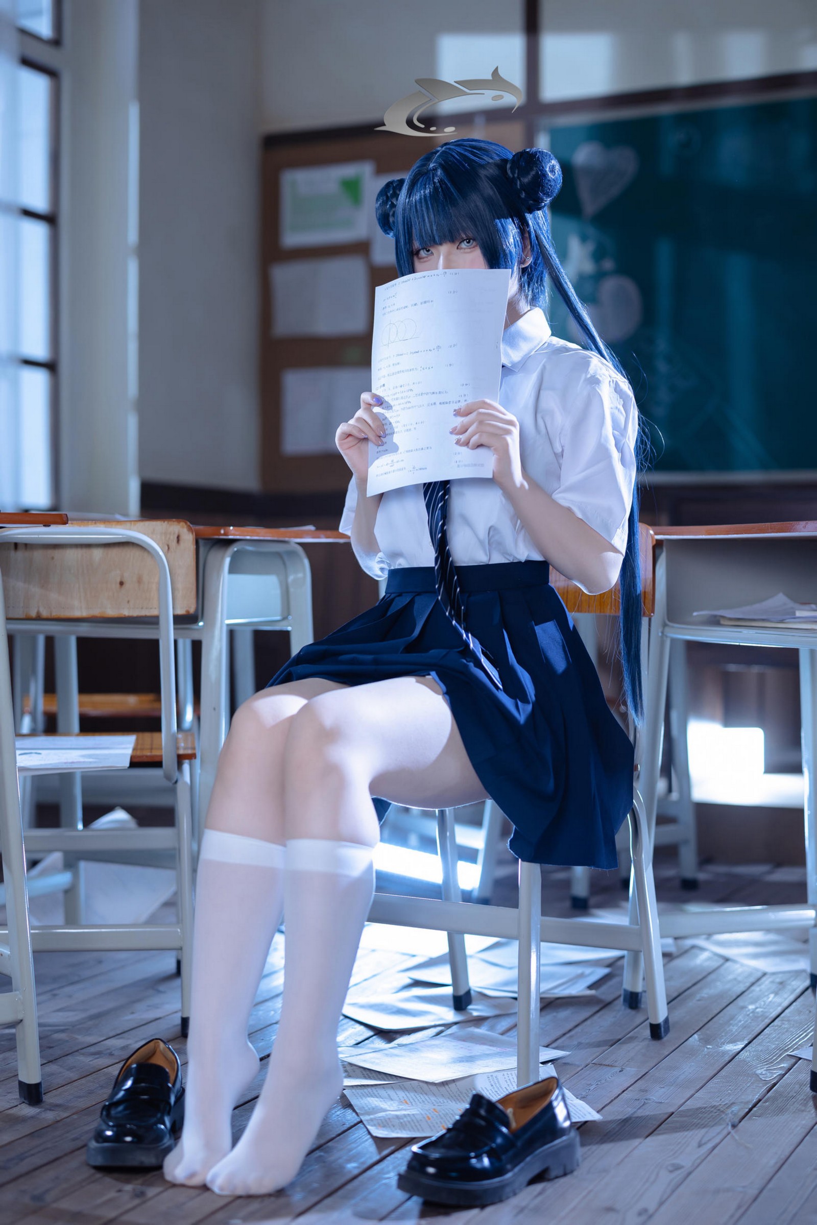 屿鱼 Yuyu 蔚蓝档案 妃咲 JK Cosplay 写真集（61P｜798MB）插图3